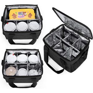 Good E‘s 4-fach Getränketräger – Isoliert, Wasserdicht, Mit Ledergriff, Für Kaffee & Flaschen (16–24 Oz), Schwarz
